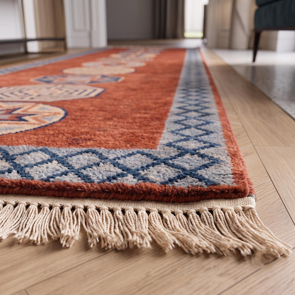 Tribal Runner Rug | Hand Knotted Wool | Hallway | Custom Size | Boho Decor