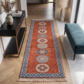 Tribal Runner Rug | Hand Knotted Wool | Hallway | Custom Size | Boho Decor