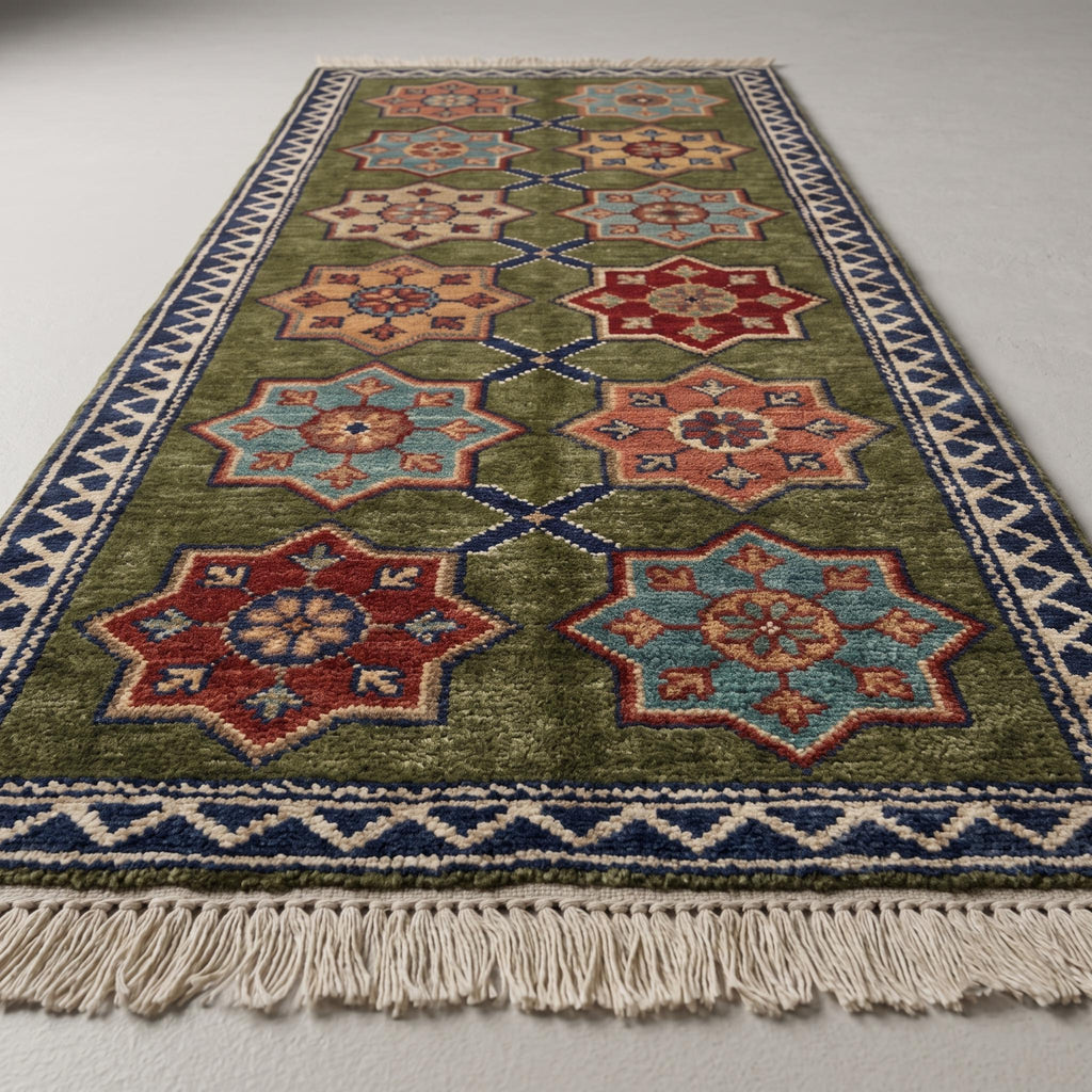 Hand Knotted Rug | Kazak Style | Wool | Living Room | Custom Size Area Carpet Handmade