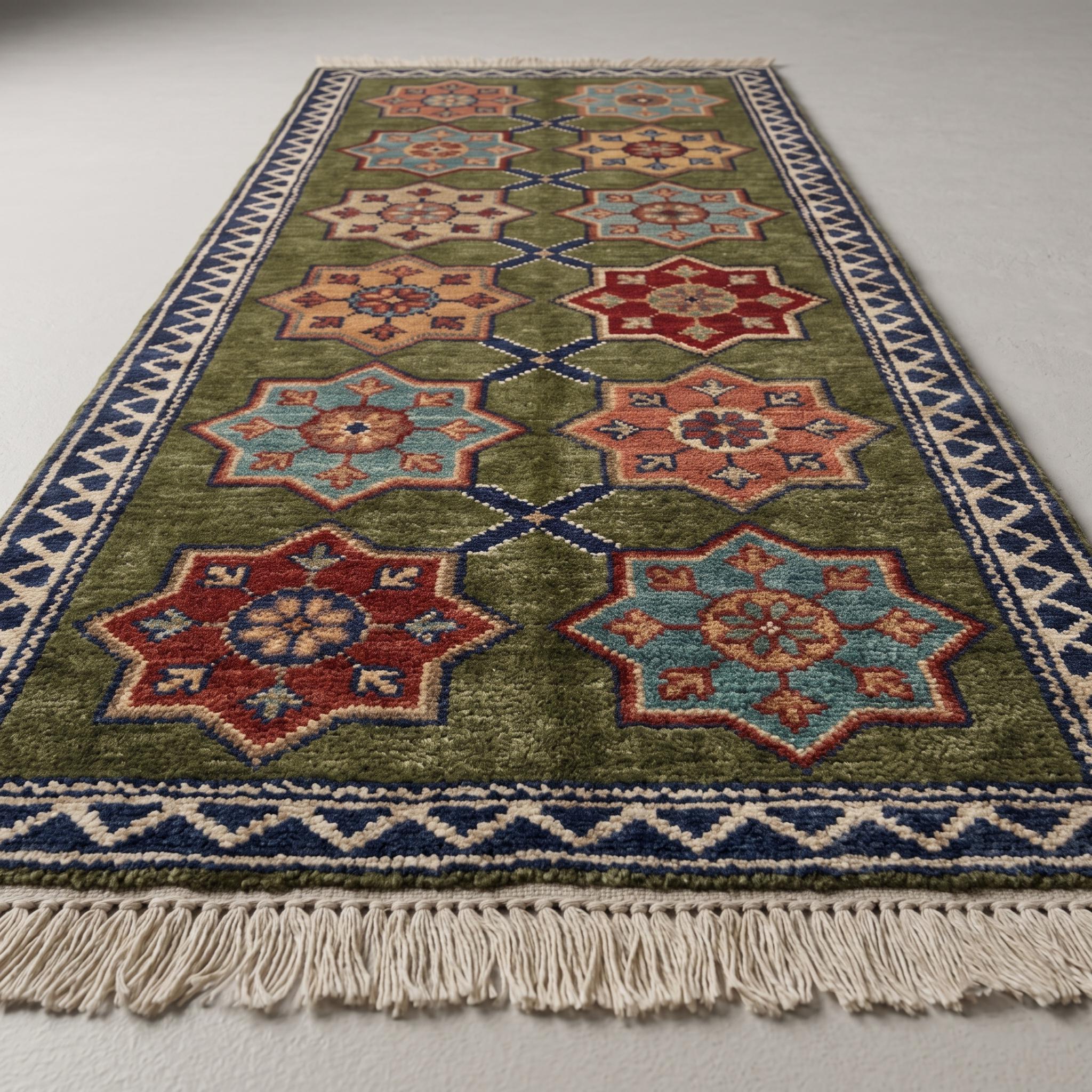 Hand Knotted Rug | Kazak Style | Wool | Living Room | Custom Size Area Carpet Handmade