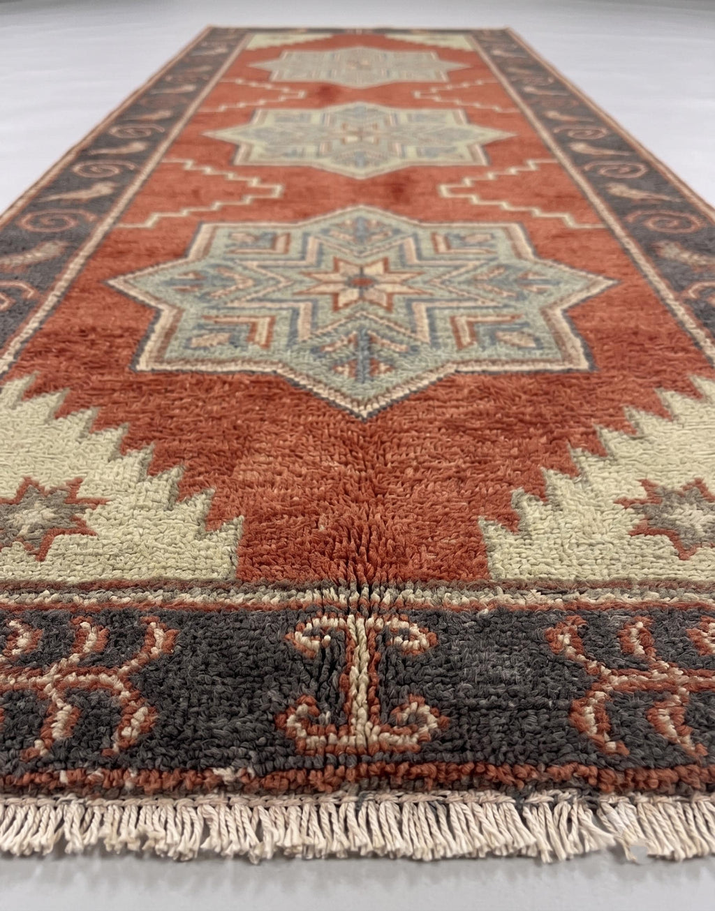 Hand Knotted Runner Rug | Tribal Wool Hallway Entryway 4x20 Custom Handmade Southwestern Carpet Decor