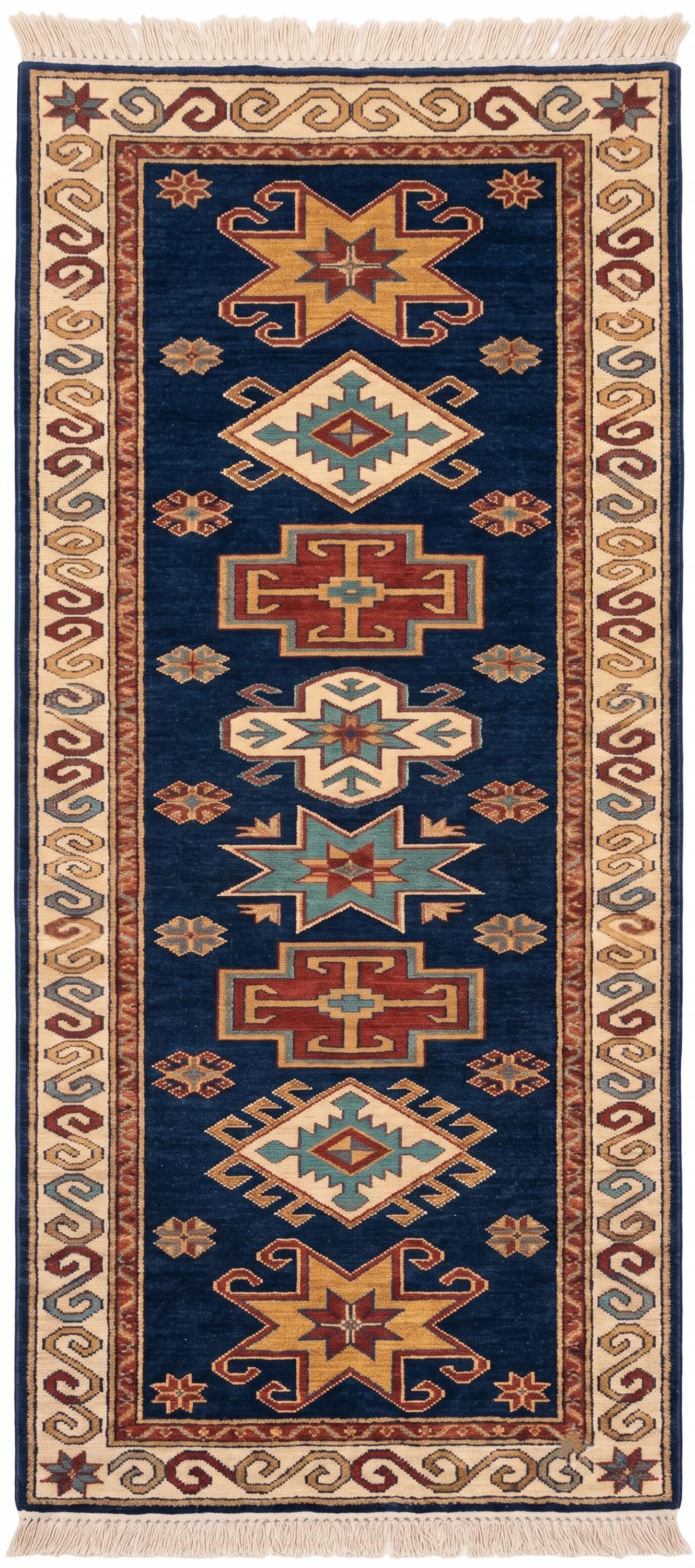 Hand Knotted Runner Rug | Tribal Wool Hallway Living Room 3x15 Custom Size Area Rug