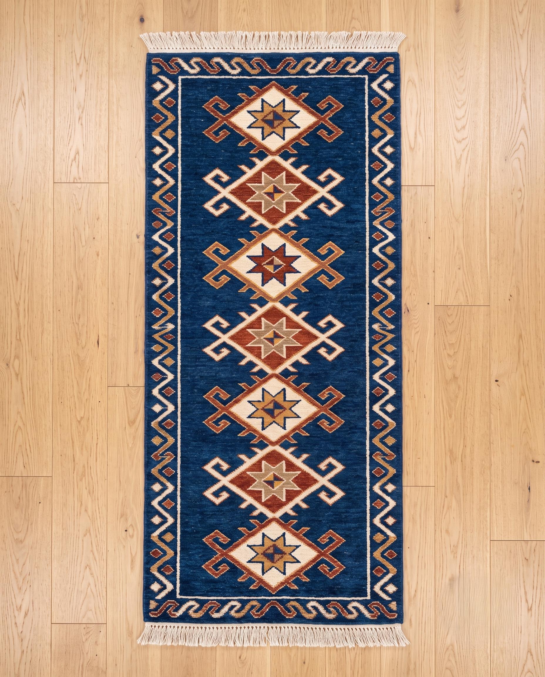 Hand Knotted Runner Rug | Tribal | Wool | Hallway | Custom Size | Handmade Home Decor