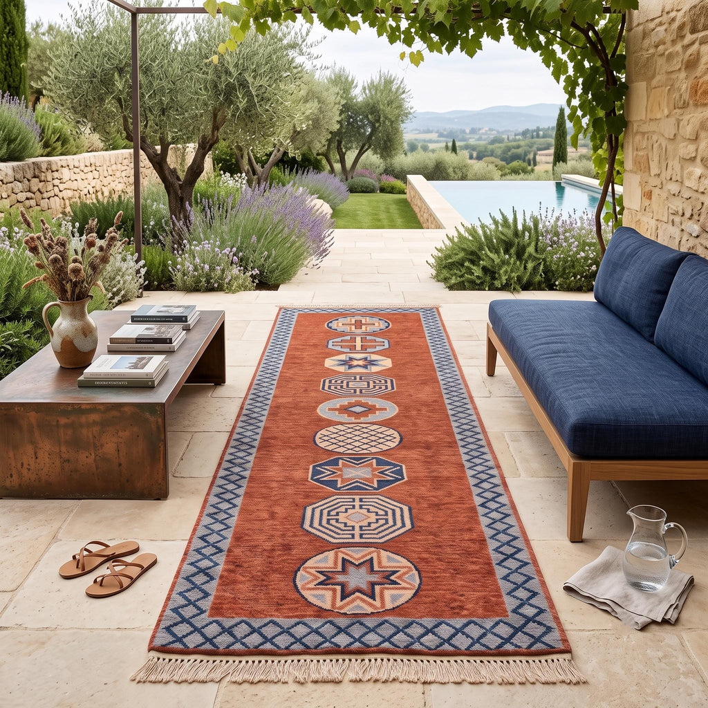Tribal Runner Rug | Hand Knotted Wool | Hallway | Custom Size | Boho Decor