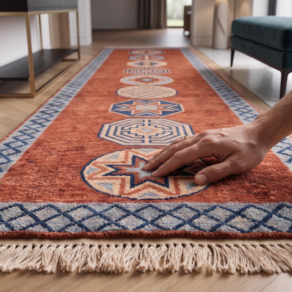 Tribal Runner Rug | Hand Knotted Wool | Hallway | Custom Size | Boho Decor