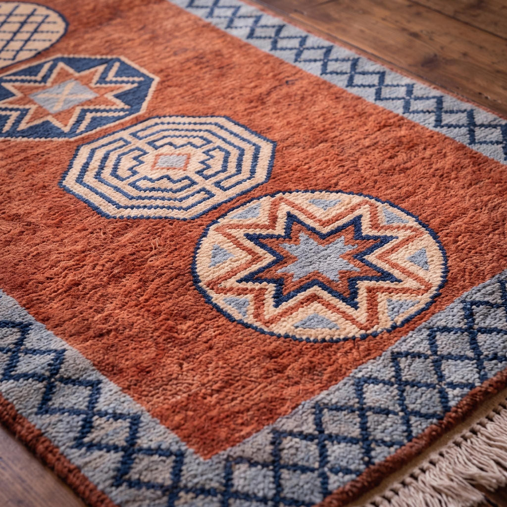 Tribal Runner Rug | Hand Knotted Wool | Hallway | Custom Size | Boho Decor