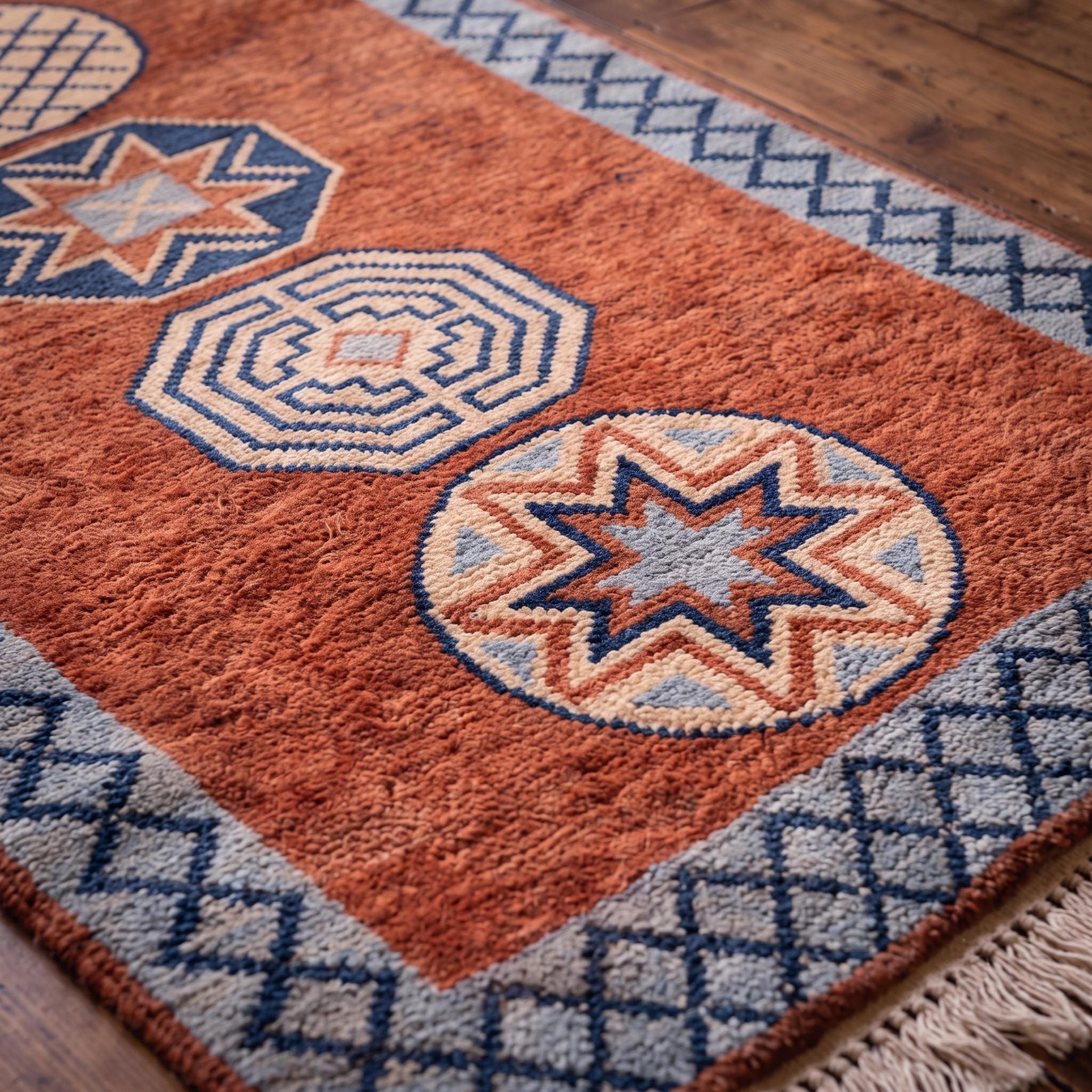 Tribal Runner Rug | Hand Knotted Wool | Hallway | Custom Size | Boho Decor