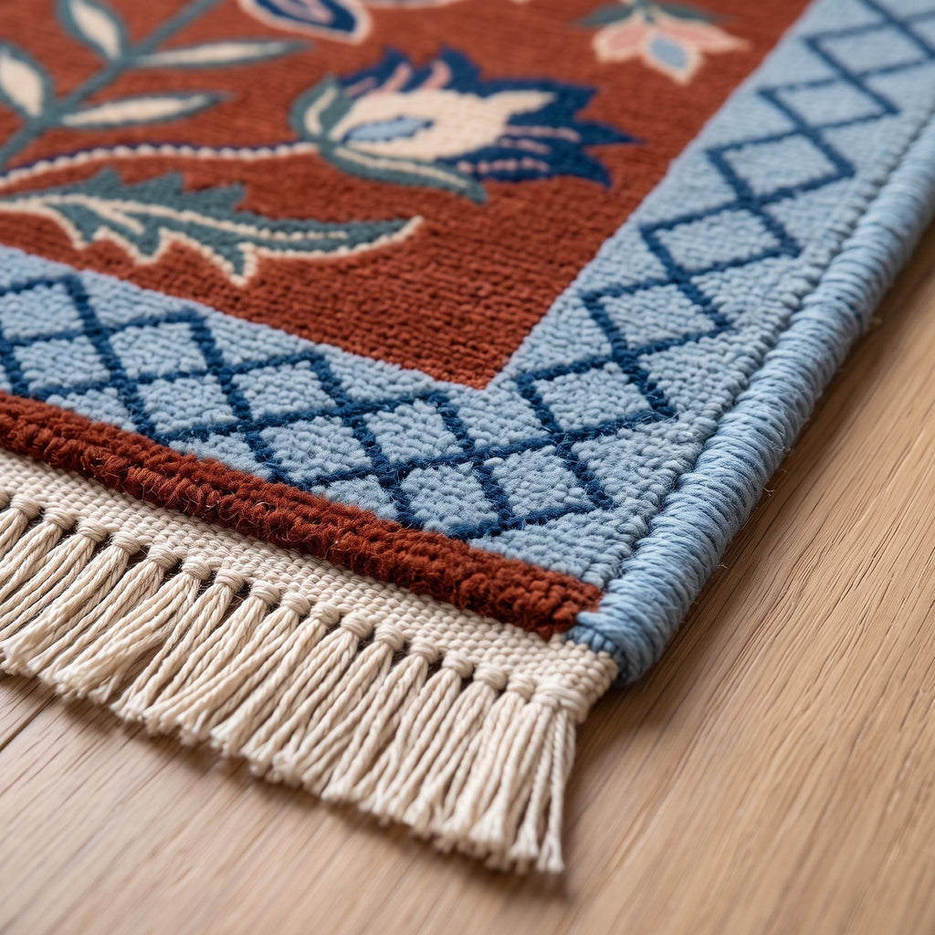 Floral Runner Rug | Traditional | Hand Knotted Wool | Hallway | Custom Size | Entryway Decor