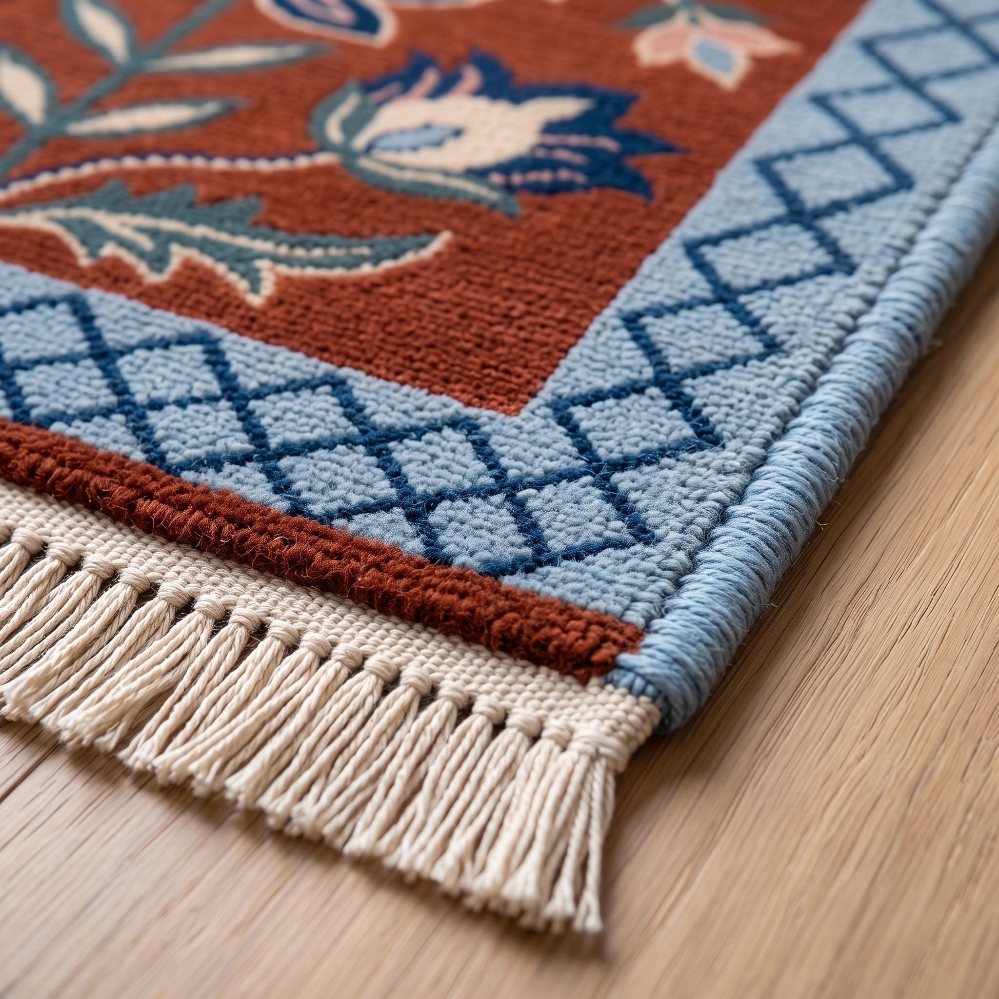 Floral Runner Rug | Traditional | Hand Knotted Wool | Hallway | Custom Size | Entryway Decor